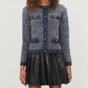 Maje Mission Sequined Cardigan Lurex 
